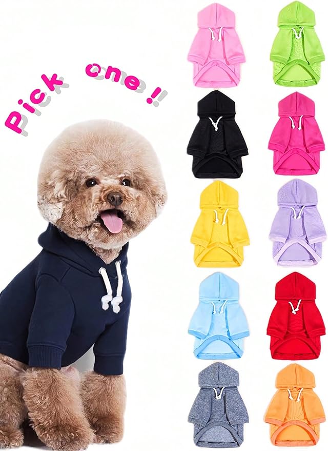 QWINEE Basic Dog Hoodie Sweatshirt Puppy Sweater Warm Cat Costumes Pet Clothes for Chihuahua Puppy Kitten Small Medium Dogs Mauve Purple X-Large
