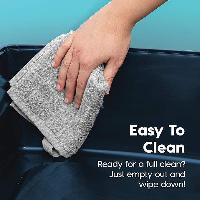 IRIS USA XX-Large Cat Litter Box, Open Top Extra Large Litter Box for Big Cats and Multi-Cat Households, High Sided Scatter Shield, Easy to Clean, 30"L x 20"W x 14"H, Navy