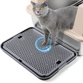 Large Cat Litter Box Step Mat, 16.5"x11.2" Cat Ramp Stairs, Cat Litter Catcher for Self-Cleaning Litter Box, Cats Pedal Step Stool Ideal for Kitten & Older Cats (Dark Grey)