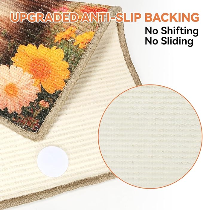 Cat Scratching Mat, 23.6 x 15.7'' Large Sisal Cat Scratch Pad with Non-Slip Backing, Cat Scratcher Mat for Floor, Wall, Sofa & Furniture Protection(OrangeWarm)