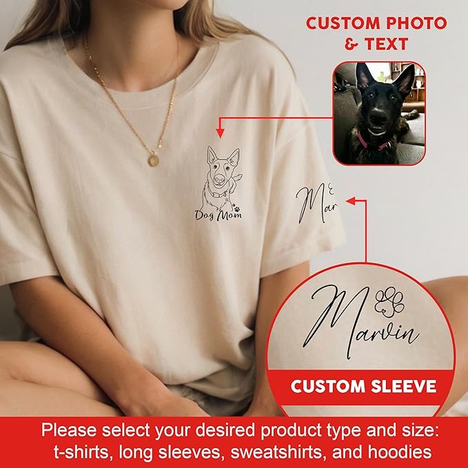 Custom Dog Mom Shirt Gifts for Women, Mother's Day Hoodie, Custom Shirt with Dog Picture for Women