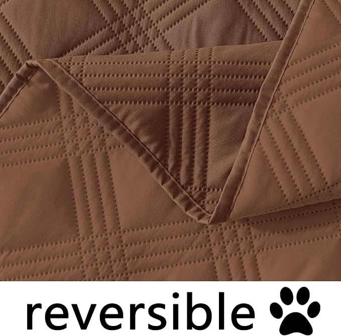 hyha Waterproof Dog Blanket, Reversible Pet Bed Blanket, Soft Sofa Couch Cover for Dogs Washable, Waterproof Pet Couch Covers for Sofa Puppy Cats Furniture Protector(52"x82", Brown/Brown)