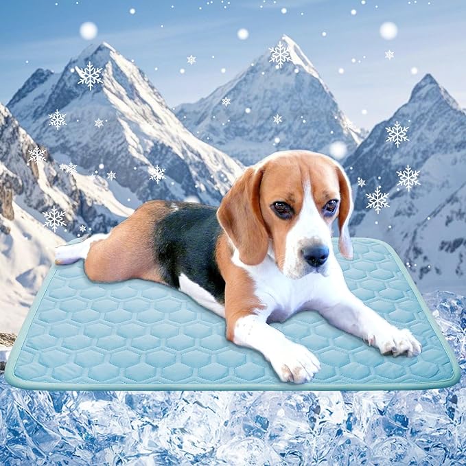 Cooling Mat for Dogs Thicken Pad for Cats,Rabbit&Medium,Large Dogs Internal Arc-Chill Cool Fiber Dog Cooling Mat Non-Slip Washable Summer Pet Outdoor Bed