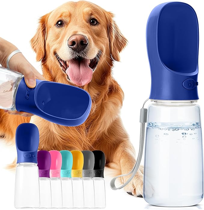 Mr. Pen Portable Dog Water Bottle, 19 oz, Large, Navy Blue, Travel Dog Water Bottle Dispenser, Not Dishwasher Safe