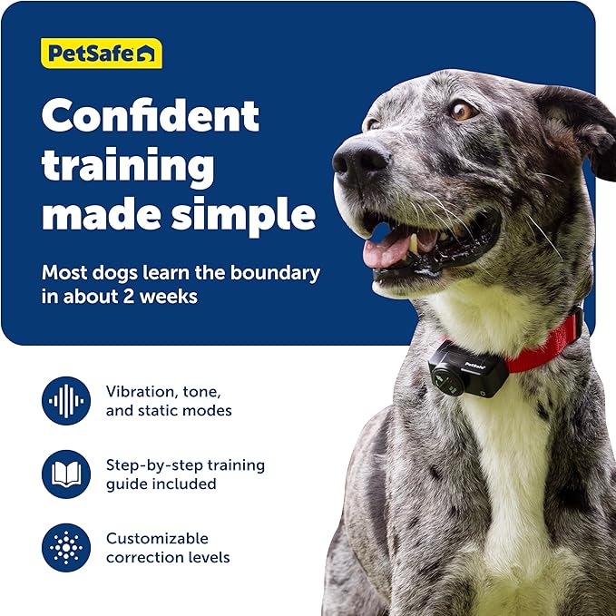 PetSafe Wireless Pet Containment System - Original Wireless Electric Fence for Dogs - Covers Up to 1/2 Acre - for Pets 8lb+