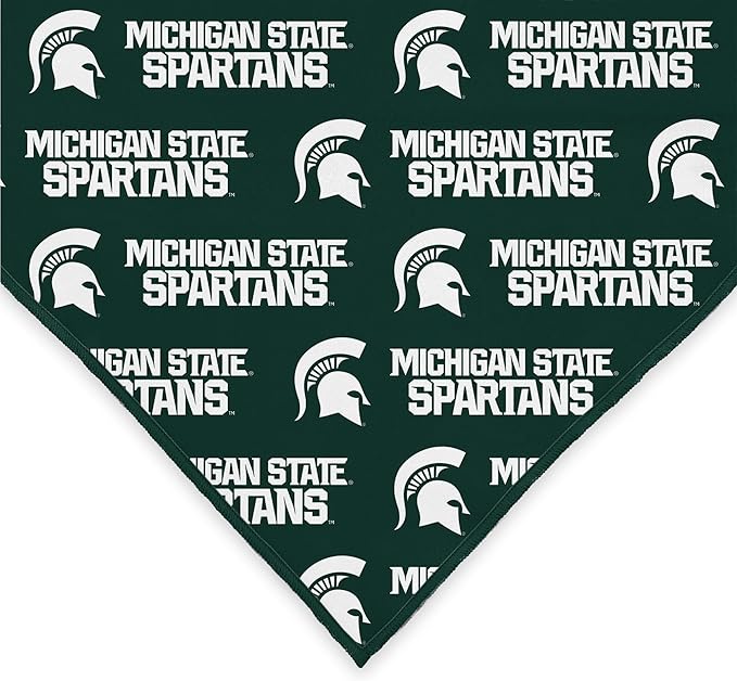 Michigan State Spartans Officially Licensed Bandana for Dogs and Cats | Fits Pets Great Gift Idea | Easy-to-Tie (Small, 13")