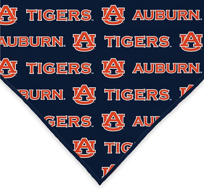 Auburn Tigers Officially Licensed Bandana for Dogs and Cats | Fits Pets Great Gift Idea | Easy-to-Tie (Large, 28")