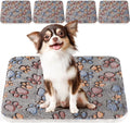Tuanse 4 Pack Ultra Soft Dog Cat Bed Mat Small Animal Guinea Pig Bed with Cute Print Reversible Fleece Dog Crate Kennel Pad Cozy Washable Thickened Hamster Pet Beds Mat(23 x 18 Inches,Gray)