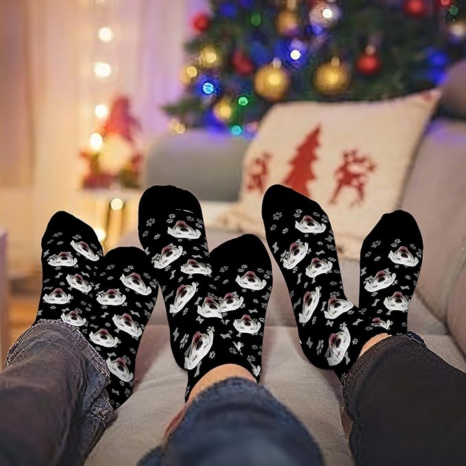 D-Story Custom Face Socks, Personalized Photo Picture on Socks, Unisex Athletic Crew Socks for Men Women