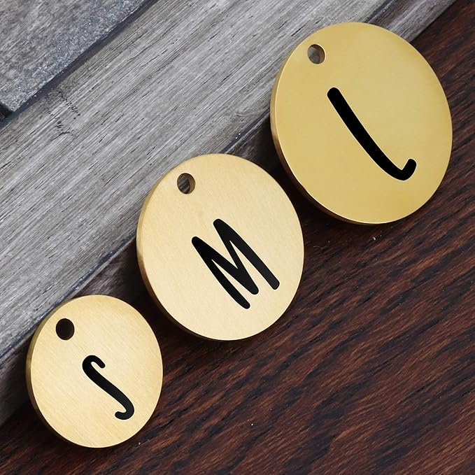 Ultra Joys Dog ID Tag, Custom Dog Tag Personalized Cat Tag, Pet ID Tag, Brushed Stainless Steel Brushed Stainless Steel Round Dog Tag Gold Large