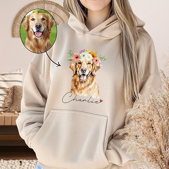 CHIARA CONTI11 Custom Dog Hoodie, Custom Pet Gifts, Custom Dog Shirt, Custom Dog Sweatshirt, Valentine's Day Gift