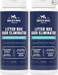 Rocco & Roxie Litter Box Odor Eliminator, Best Natural Urine Deodorizer for Cat Litter Boxes Cats Smell Control, Odor Absorber, Safe for Kitty, 12 oz pack of 2