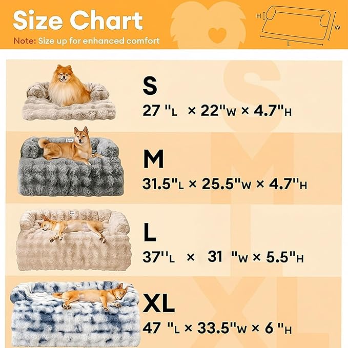 FUNNY FUZZY Pet Fluffy Fuzzy Couch Cover, Calming Washable Dog Bed Sofa Protector Pets Mat for Small Dogs and Cats (Tie-dye Grey, 27"×22"×4.7")