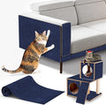 cat Scratching mat Self-Adhesive, Trimmable Furniture Protector for Couch, Sofa, Wall & Cat Trees - Durable Scratch Pad with Nano Tape, DIY Climbing Carpet for Indoor Cats(Dark Blue, 39.3"x15.8")