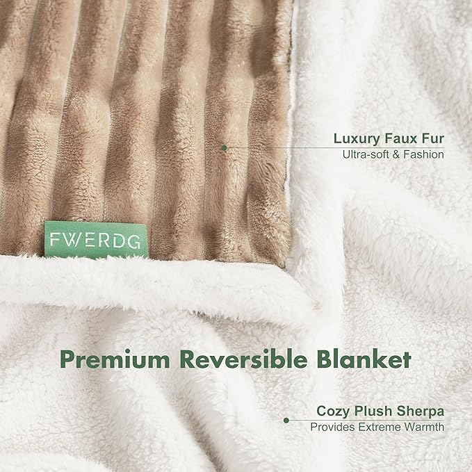 Waterproof Dog Blanket for Large Dogs - Washable Pet Throw Blanket for Couch Bed Protector, Cozy Fleece Calming Dog Blankets for Indoors & Outdoors, Linen, 50"x60"