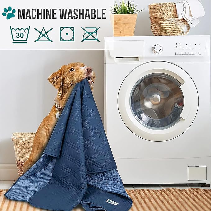 PetAmi Waterproof Bed Cover for Dogs, Waterproof Pet Blanket Couch Cover, Reversible Furniture Cover Sofa Protector for Pet Cat Bed, Washable Waterproof Blanket Dog Cover for Couch Seat, 102x82 Blue