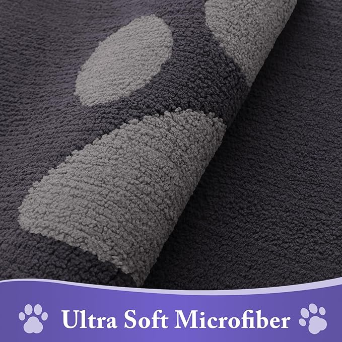 Buganda Dog Door Mat for Muddy Paws, Absorbent Dirt Trapper Non Slip Indoor Doormats, Washable Low-Profile Mat for Mud Dogs, Entryway Carpet for Inside Floor (59x35 Inches, Dark Grey)