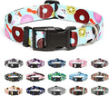 Mercano Adjustable Dog Collar - Special Design Patterns, Soft Nylon Comfortable Durable Pet Collar for Small Medium Large Dogs (L, Blue Cookie)