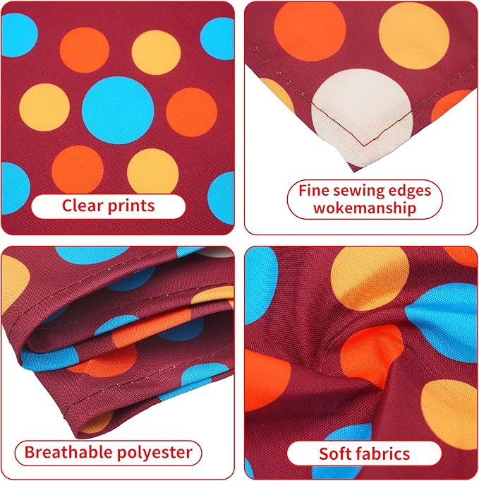 30 Pcs Polka Dot Dog Bandanas for Small Dogs Medium Stitch Dog Bandana Bulk Reversible Print One Side Large Polyester Scarves Party Grooming M