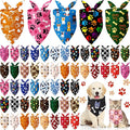 Kacctyen 50 Pcs Dog Bandanas Bulk Bandanas for Dogs Grooming with Dog Paws Pattern Adjustable Pet Triangle Scarf Bib Washable for Small Medium Large Puppy Cats Pets Costume Accessories