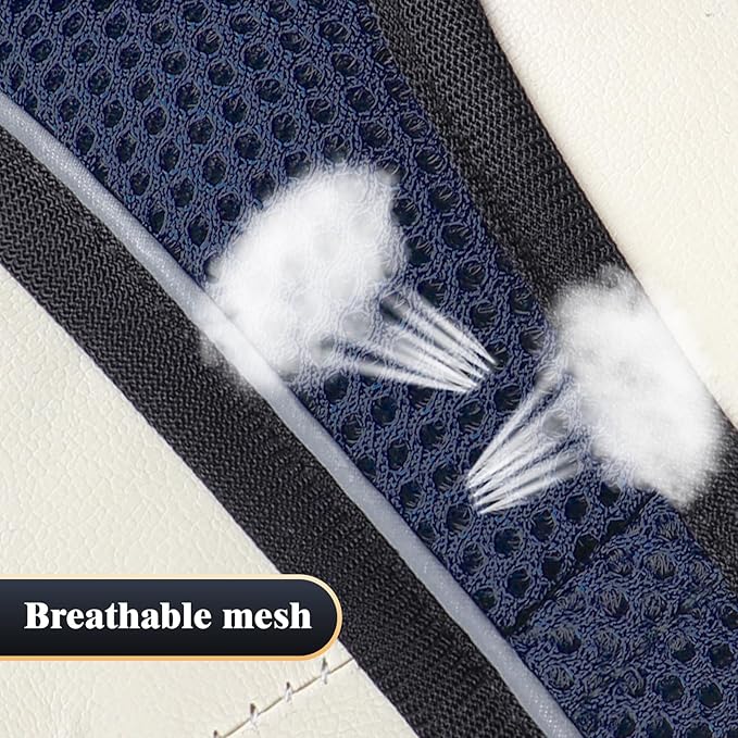 YIMEIS Dog Harness and Leash Set, No Pull Soft Mesh Pet Harness, Reflective Adjustable Puppy Vest for Small Medium Large Dogs, Cats (Navy & Black, Medium (Pack of 1)