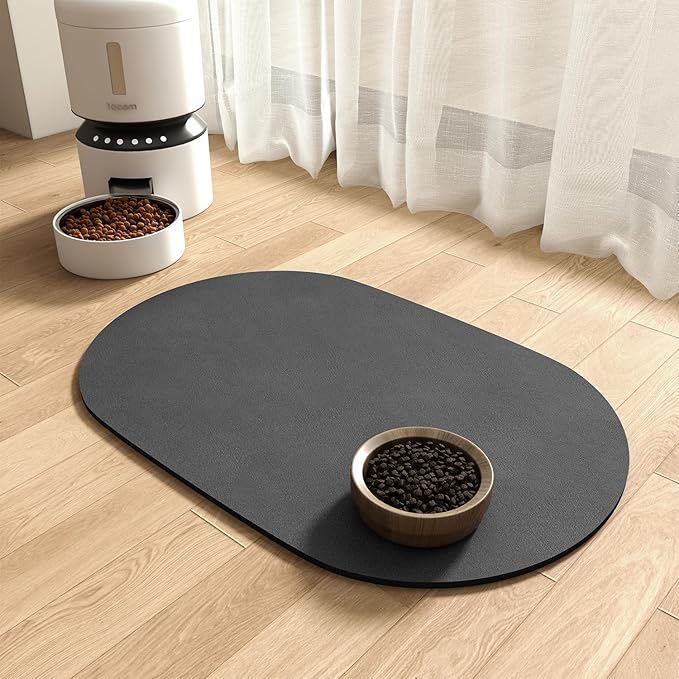Absorbent Dog Mat for Food & Water Bowl - Quick Dry Pet Feeding Mat, No Stains, Ideal for Messy Drinkers