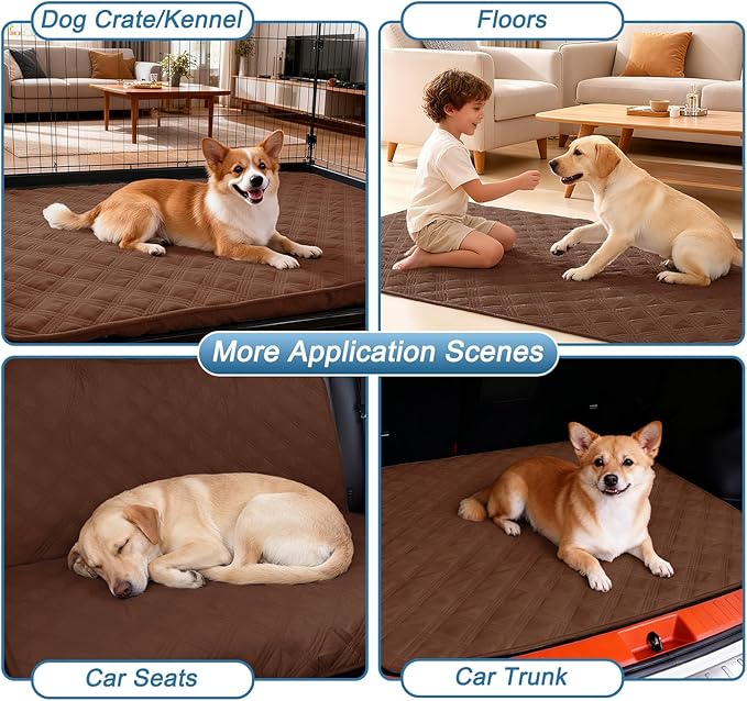 hyha Waterproof Dog Blanket, Reversible Pet Bed Blanket, Soft Sofa Couch Cover for Dogs Washable, Waterproof Pet Couch Covers for Sofa Puppy Cats Furniture Protector(52"x82", Brown/Brown)