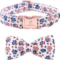 Lionheart Glory American Flag Dog Collar - 4th of July Collar with Adjustable Bow for Small Dogs