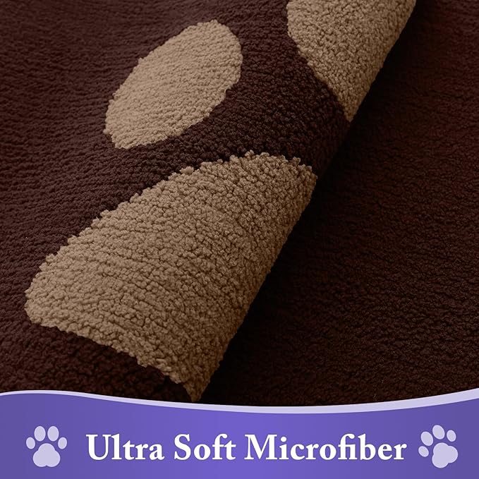 Buganda Dog Door Mat for Muddy Paws, Absorbent Dirt Trapper Non Slip Indoor Doormats, Washable Low-Profile Mat for Mud Dogs, Entryway Carpet for Inside Floor (47x32 Inches, Brown)