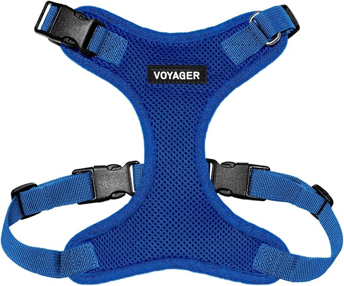 Voyager Step-in Pet Harness - All Weather Mesh, Adjustable Step in Harness for Cats and Dogs by Best Pet Supplies - Royal Blue, S