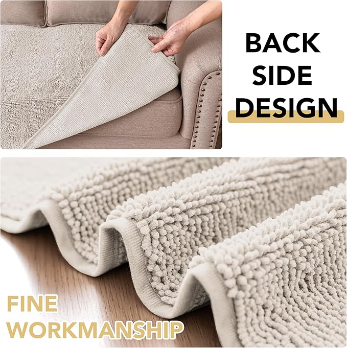 H.VERSAILTEX Non Slip Pet Couch Cover Chenille Dog Bed Protector Thick Soft Sofa Slipcover Pet Friendly Washable Couch Cushion Covers for Pets (30" x 70", Oatmeal)