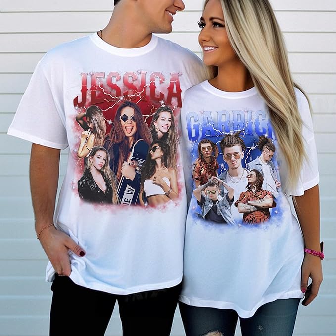 Custom Bootleg Rapper Graphic Tees Shirt – Retro 90s Vintage Style, Personalized Gift for Girlfriend, Birthday, Valentine