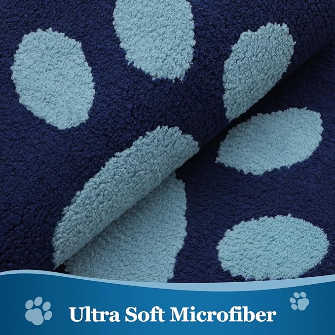 Buganda Dog Door Mat for Muddy Paws, Absorbent Dirt Trapper Washable Indoor Doormats, Non Slip Low-Profile Mud Mat for Dogs, Front Entrance Doormat for Inside Floor (47x24 Inches, Dark Blue)