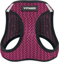 Best Pet Supplies - All Weather Mesh/Plush, Reflective, No Pull Harness for Small, Medium Dogs, Cats - Secure with Hook & Loop Fastener, Buckle, Double D-Rings - Fuchsia (2-Tone), S