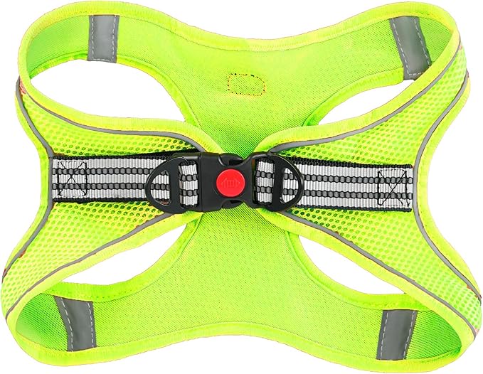 ROYPET Step-in Air Dog Harness, All Weather Mesh Step in Vest Harness for Small and Medidum Dogs and Cats, Adjustable Soft Padded Dog Vest with Easy Control Handle for Dogs Pets (Neon Green, L)