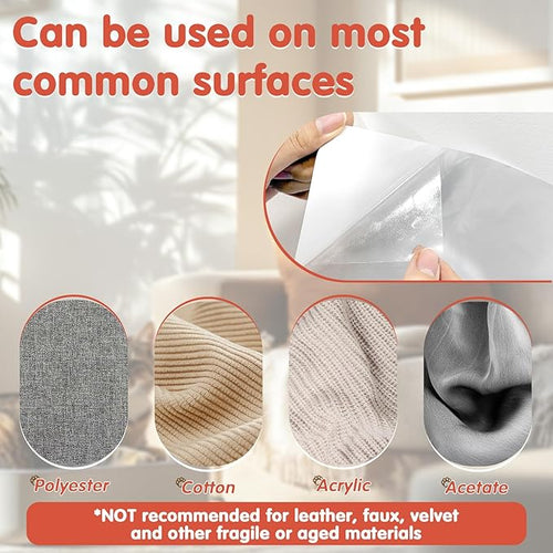 18 PCS Large Cat Scratch Furniture Protector, Transparent Couch Protector from Cat Claws, Single-Sided Self Adhesive Anti Pet Deterrent Sofa Cover, 17IN (Pack of 2)