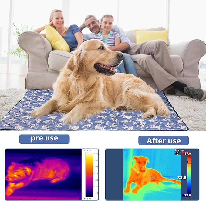 Dog Cooling Mat, Washable Dogs Cats Pet Non-Toxic Cooling Pads Summer Sleeping Kennel Mats，Pet Self Cool Ice Blanket for Indoor & Outdoor Dog Beach Essentials Small