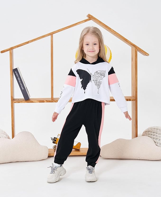 Toddler Baby Girls Clothes Long-sleeve Tie Dye Hoodie Sweatshirt Pants Hooded Outfit Set