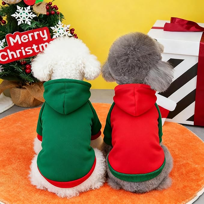 Custom Dog Hoodie, Personalized Sweatshirt with Photo Text Name Logo, Customized Hooded Sweater for Small Medium Large Dogs & Cats (Green + Red Border, X-Large)