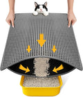 Cat Litter Mat, Upgrade Super Waterproof Back Layer Litter Box Mat, Non Slip, Durable, Soft on Paws Kitty Trapping Matt (24"x18", Gray)