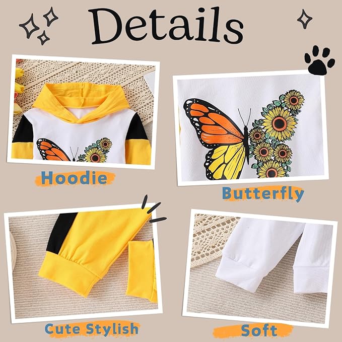 Toddler Baby Girls Clothes Long-sleeve Tie Dye Hoodie Sweatshirt Pants Hooded Outfit Set
