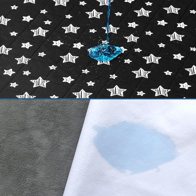 Waterproof Bed Pads Washable, Absorbent Chuck Pads for Incontinence, Washable Pee Pads for Dogs, Waterproof Mattress Protector for Seniors, Bedwetting Kids, Hospitals, Pets, 34"x52" 2 Pack