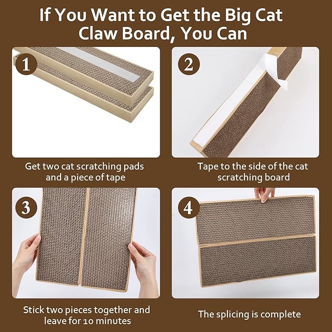 HappyFreeSX Splicing Cat Scratch Pad: Cat Scratchers for Indoor Cats and Kitten, 2 Pack Cat Scratching Pad, Cat Scratcher Cardboard, Cat Scratching Pad, Premium Scratch from Cats, Double-Sided Design