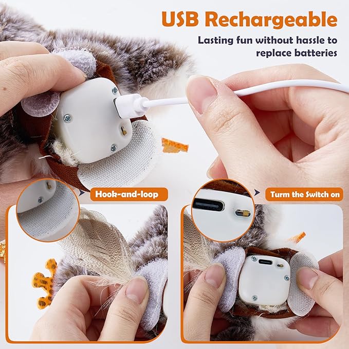 Interactive Flappy Bird Cat Toy – Sandpiper with Flapping & Chirping Sounds, Indoor Play & Exercise Toy for Cats (Does Not Fly)