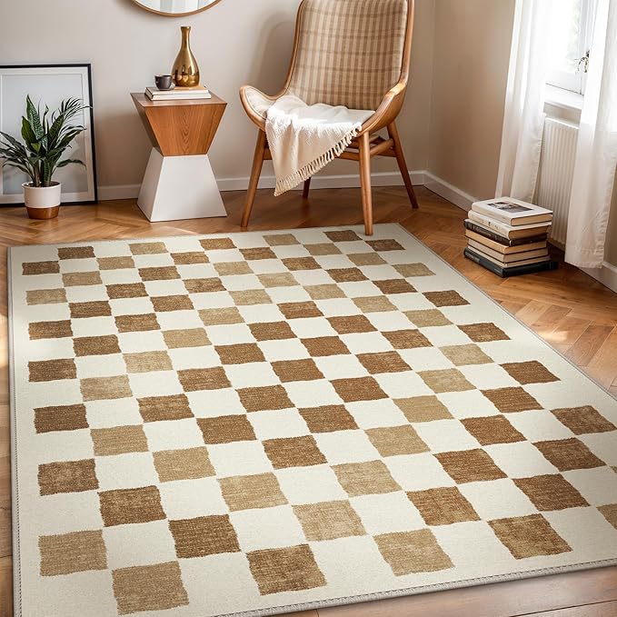 GENIMO Outdoor Rug for Patio Clearance, 8'x10' Reversible Plastic Straw Rugs, Lightweight Waterproof RV Camping Mat for Camper, Balcony, Deck, Backyard, Picnic, BrownBeige