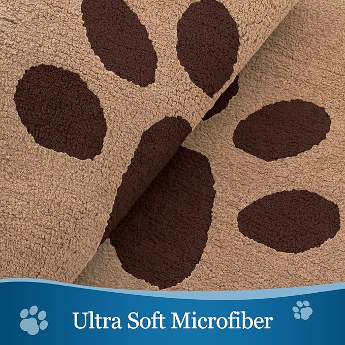 Buganda Dog Door Mat for Muddy Paws, Absorbent Dirt Trapper Washable Indoor Doormats, Non Slip Low-Profile Mud Mat for Dogs, Front Entrance Doormat for Inside Floor (47x32 Inches, Beige)