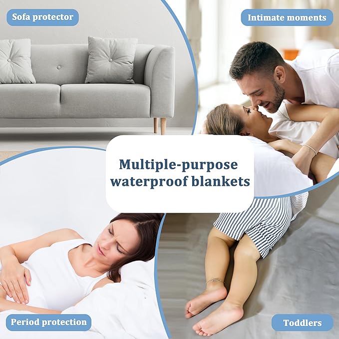 Kritter Planet Large Waterproof Bed Blanket for Intimacy, King Size Love Couples Bed Cover Leakproof, Reversible Protector Furniture Couch Cover for Dogs Pets, Washable, Stain Proof, Hair Resistant