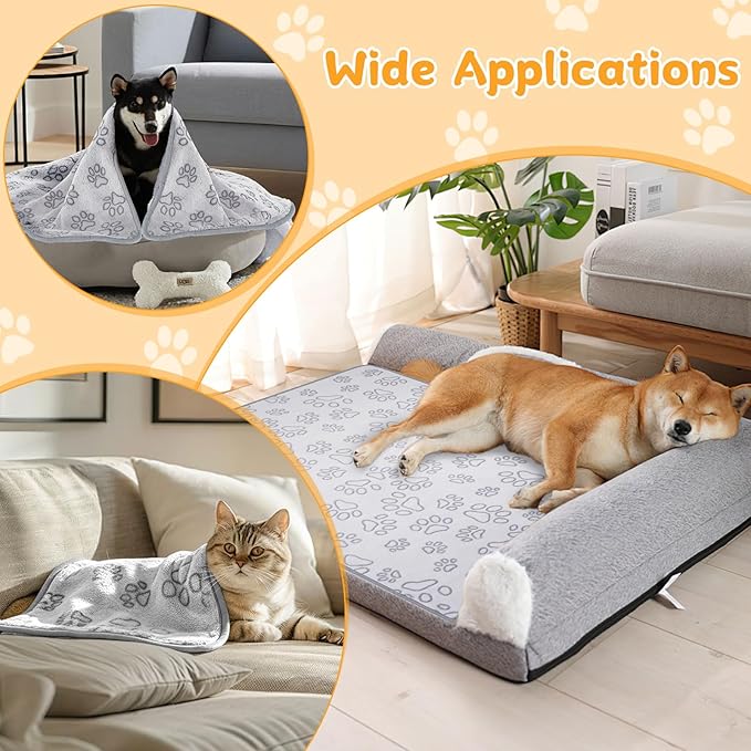Dog Blankets for Small, Medium Dogs, Puppy Blanket Washable, Dogs Essentials for Puppies, Cat (41" x 30",2)