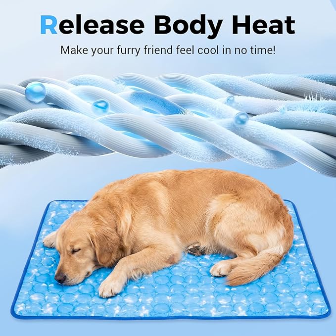 Dog Cooling Mat, Arc-Chill Cooling Fiber Self-Cooling Pad for Dogs - 40" x 28"Washable Non-Toxic Summer Pet Mat, Non-Slip Foldable Portable Soft Pad for Indoor Outdoor/Kennel Sofa Bed Floor Car