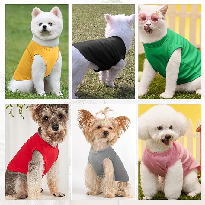 Custom Dog T-Shirts with Name, Breathable Personalized Print or Embroidered Name Numbers, Pet Vest Clothes, Summer Clothing Pullover for Dogs, Puppies, Cats, Kittens (XXL, 8 Colors)